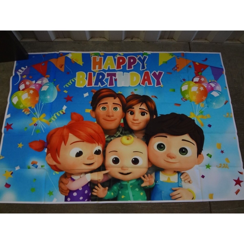 COPY - COCOMELON 40x60 Party Backdrop Happy Birthday Banner Decoration Wall Pos…